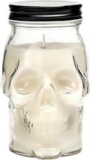 Spooky Black Skull Candle