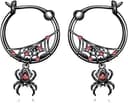 Spooky Black and Silver Halloween Earrings